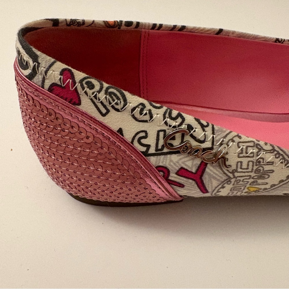 Coach RARE vintage collection 2011 sequinned Multicolour Flats + wristlet bag - Picture 5 of 9